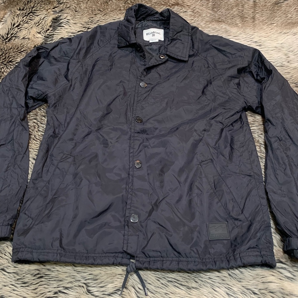 Billabong Black coaches, snap front jacket size S
